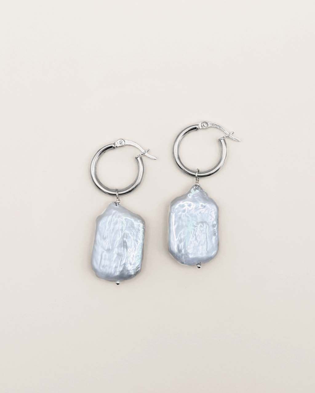 Square Pearl Hoops