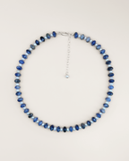 Rondelle Rock Necklace in Denim/Pearl