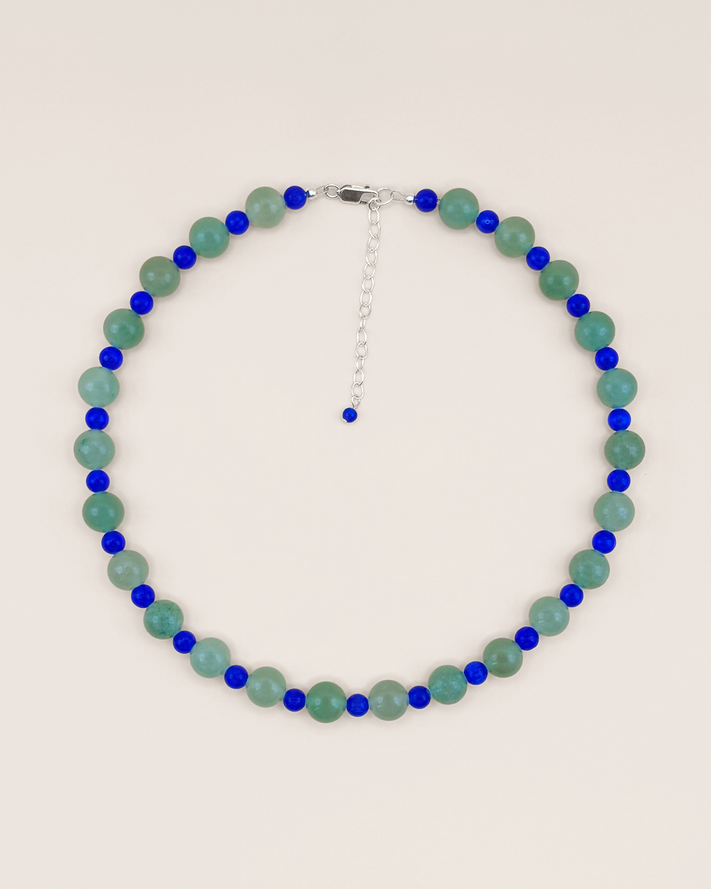 Rock Necklace in Green/Cobalt