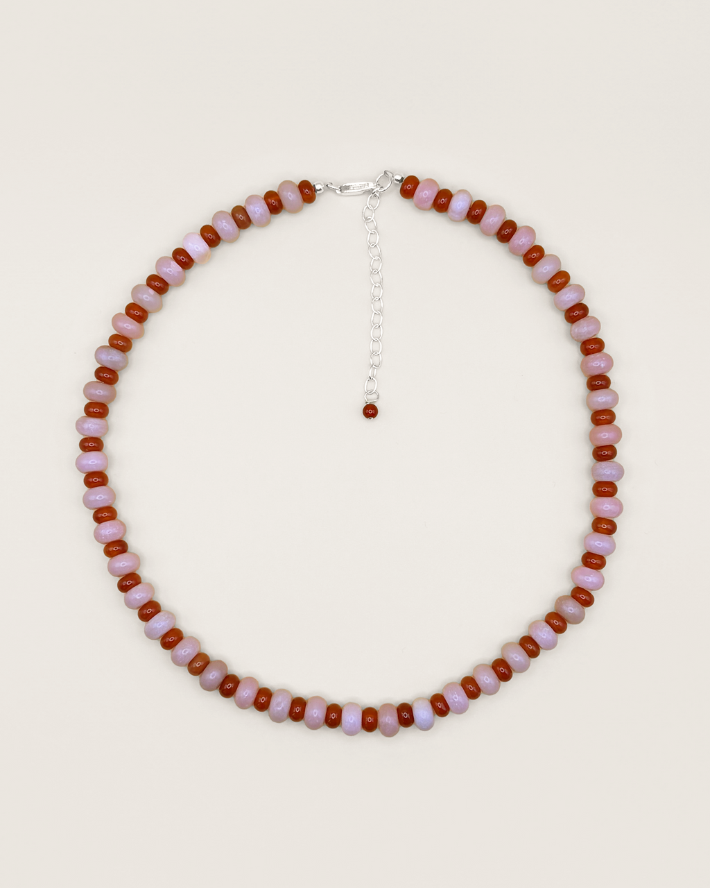 Rondelle Rock Necklace in Pink/Red