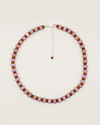 Rondelle Rock Necklace in Pink/Red