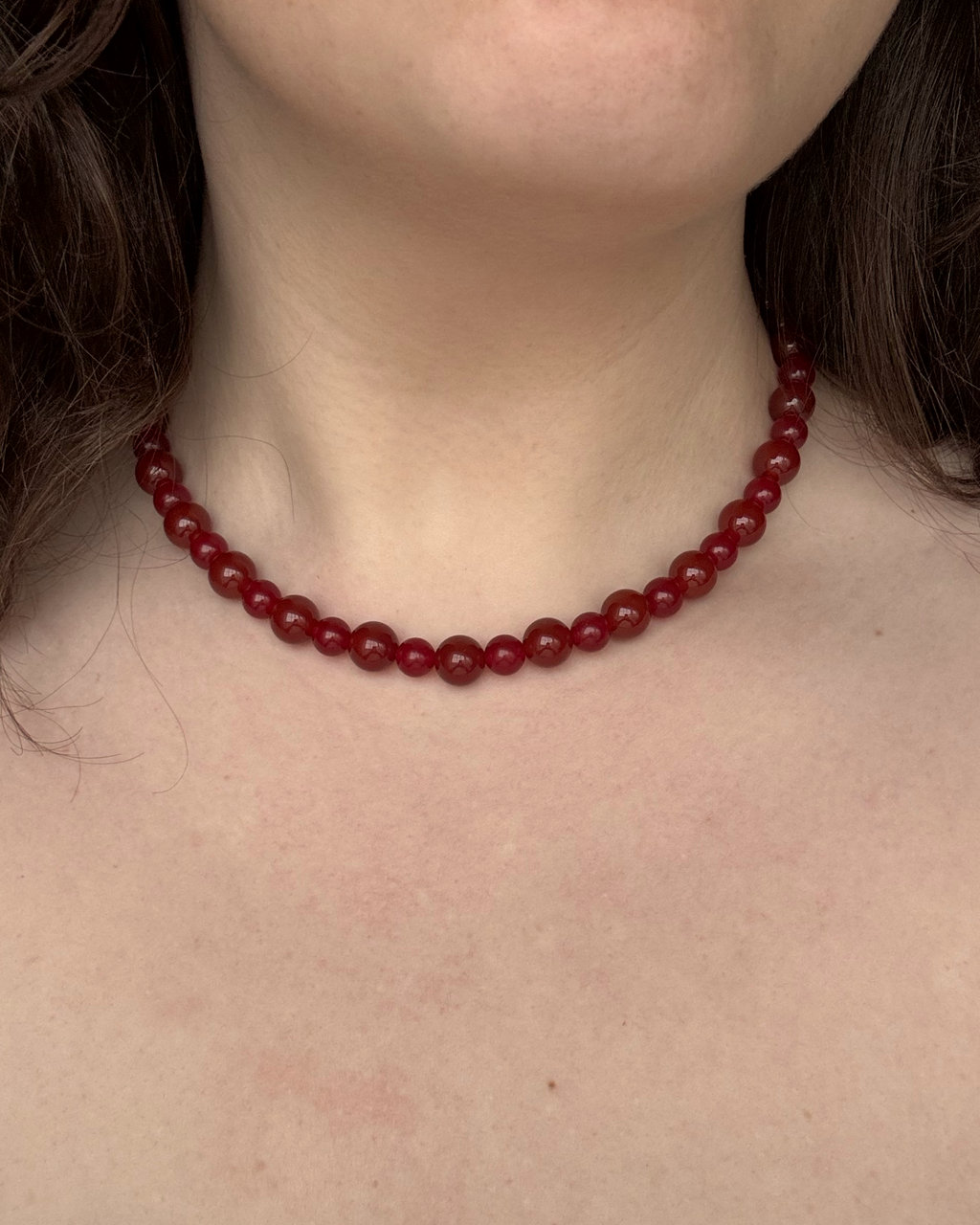 Rock Necklace in Red