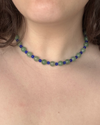 Rock Necklace in Green/Cobalt