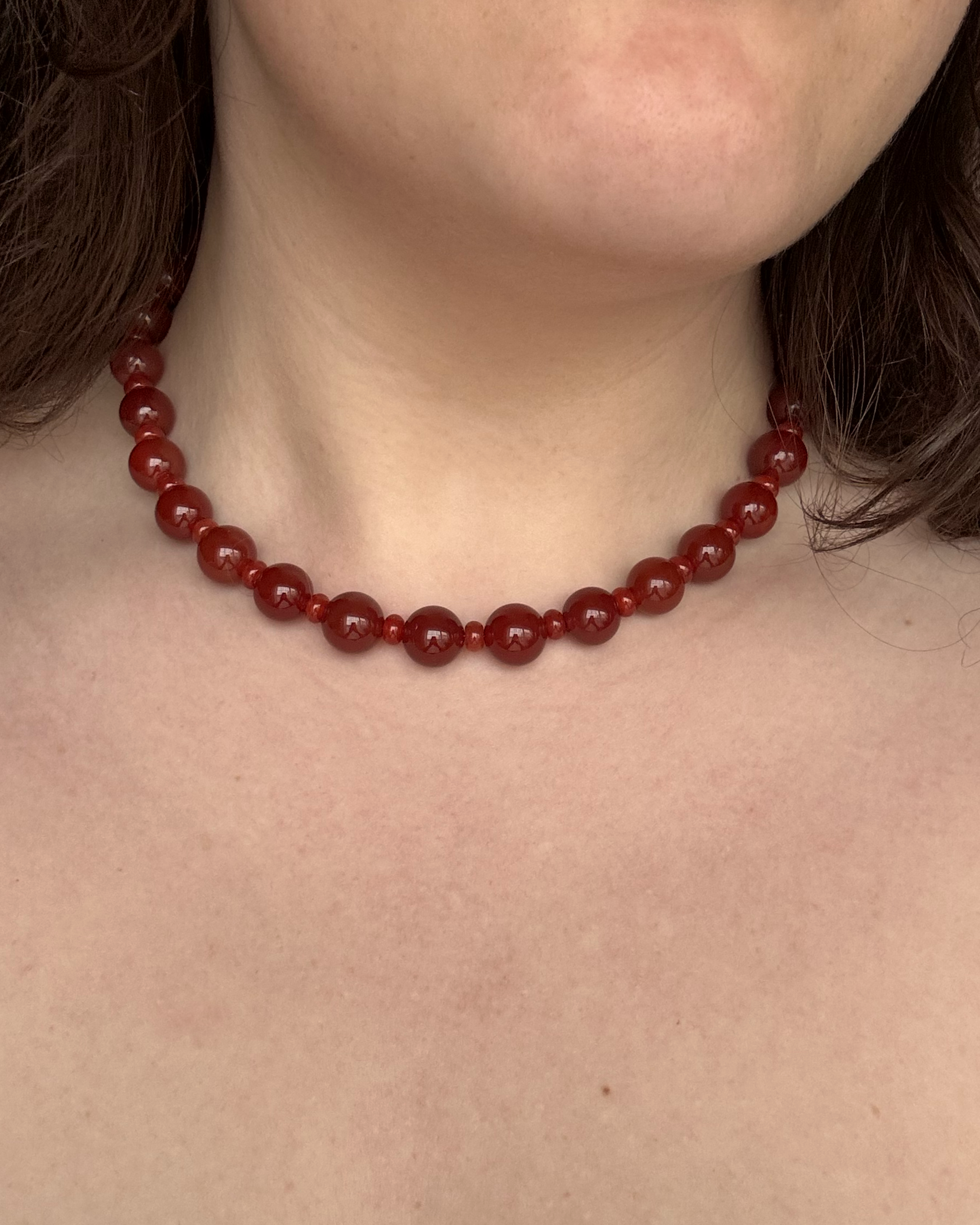 Jumbo Rock Necklace in Red
